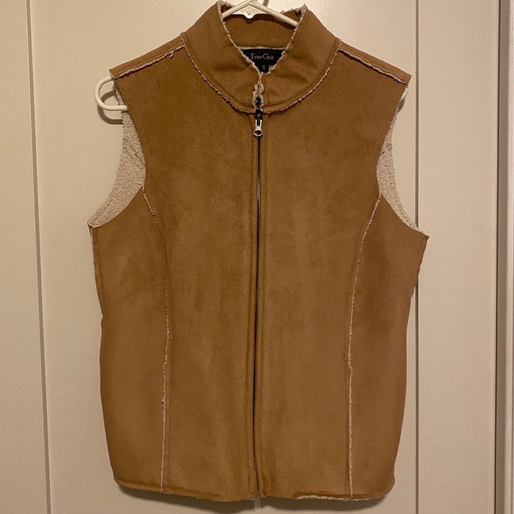 True Grit Faux Suede Sherpa Vest Made in USA